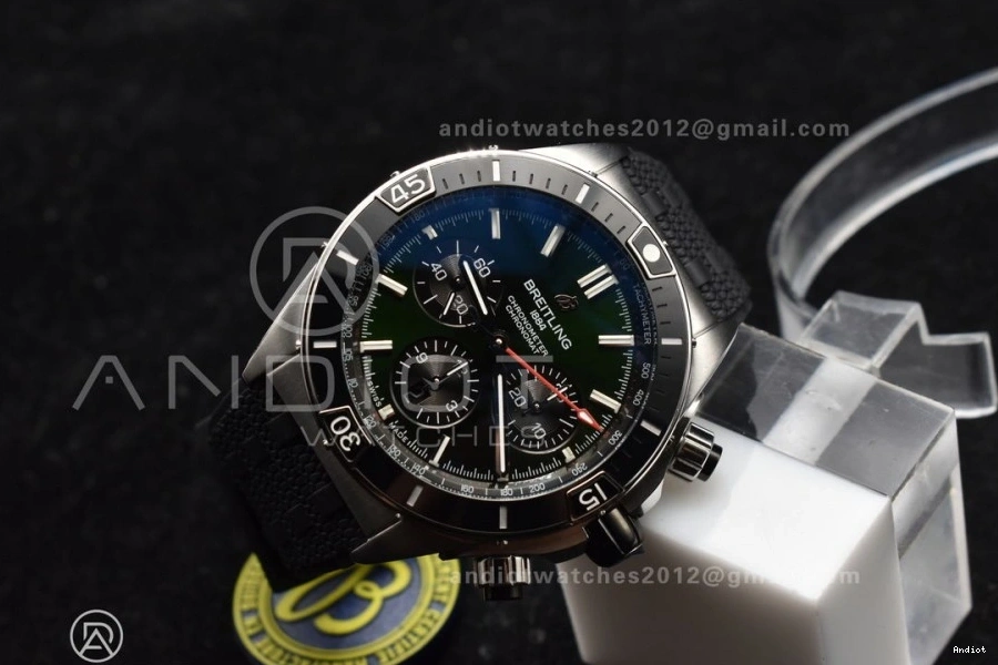 Dial Best 44mm Edition Green On B01 BLSF Robber Chronomat Bracelet 1:1 SS A7750 0113